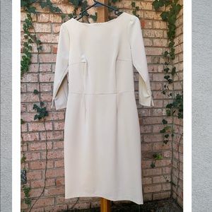 Taupe Light Gray Long Sleeve Sheath Dress